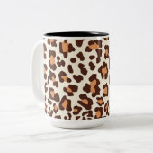 Tasse 2 Couleurs Empreinte de léopard Brown, Tan, crème (Devant gauche)