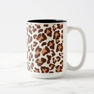 Tasse 2 Couleurs Empreinte de léopard Brown, Tan, crème