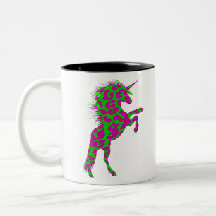 Tasse 2 Couleurs Empreinte de léopard de néon coloré Unicorn
