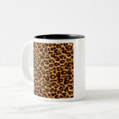 Tasse 2 Couleurs Empreinte de léopard, papier guépard, rose, girly (Devant gauche)