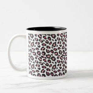 Tasse 2 Couleurs Empreinte de léopard, papier guépard, rose, girly