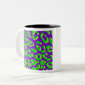 Tasse 2 Couleurs Empreinte de léopard vert violet jaune (Devant gauche)