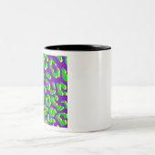 Tasse 2 Couleurs Empreinte de léopard vert violet jaune (Centre)