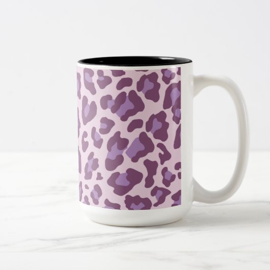 Tasse 2 Couleurs Empreinte de léopard violet et lavande (Droit)