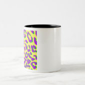 Tasse 2 Couleurs Empreinte de léopard violet jaune vert (Centre)
