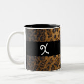 Tasse 2 Couleurs Empreinte de léopard X initiales monogramme Coffee (Gauche)