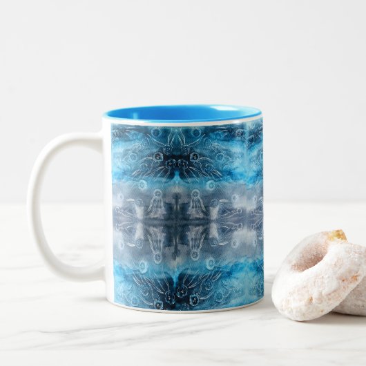 Tasse 2 Couleurs Empreinte de lune de méduse (Avec donut)