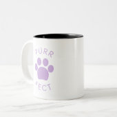 Tasse 2 Couleurs Empreinte de patte Cat Parfect Clair Purple Purr (Devant gauche)