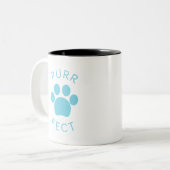 Tasse 2 Couleurs Empreinte de patte Cat Perfect Blue Purr (Devant gauche)