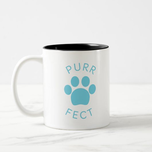 Tasse 2 Couleurs Empreinte de patte Cat Perfect Blue Purr (Gauche)