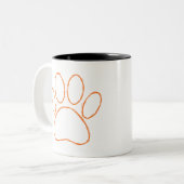 Tasse 2 Couleurs Empreinte de patte de chiot (Devant gauche)