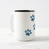 Tasse 2 Couleurs empreinte de patte d'illustration (Devant gauche)