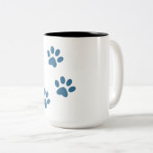 Tasse 2 Couleurs empreinte de patte d'illustration (Devant droit)