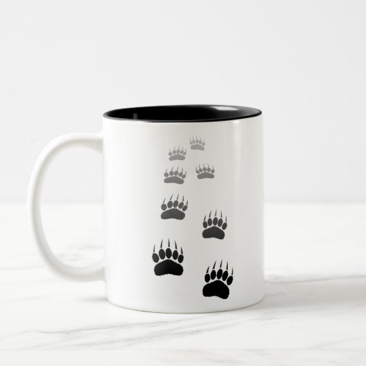 Tasse 2 Couleurs Empreinte de patte d'ours noir dégradant (Gauche)