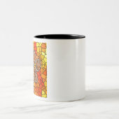 Tasse 2 Couleurs Empreinte de patte Mosaic Art Dog (Centre)