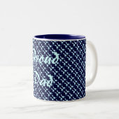Tasse 2 Couleurs Empreintes bébé (Garçon) (Devant droit)