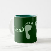 Tasse 2 Couleurs Empreintes bébé (vert) (Devant gauche)