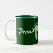 Tasse 2 Couleurs Empreintes bébé (vert) (Gauche)