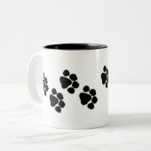 Tasse 2 Couleurs Empreintes de pattes (Devant gauche)
