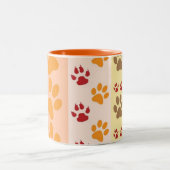 Tasse 2 Couleurs Empreintes de pattes Amoureux de les chiens mignon (Centre)