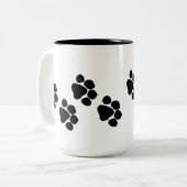 Tasse 2 Couleurs Empreintes de pattes animaux (Devant gauche)