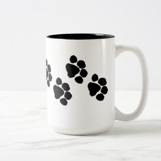 Tasse 2 Couleurs Empreintes de pattes animaux (Droit)