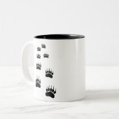 Tasse 2 Couleurs Empreintes de pattes d'ours (Devant gauche)