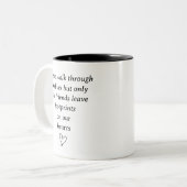 Tasse 2 Couleurs Empreintes sur nos coeurs (Devant gauche)