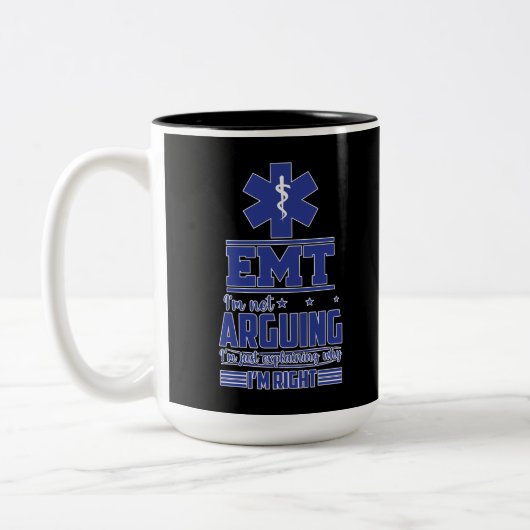 Tasse 2 Couleurs EMS Urgence EMT Je ne plaide pas (Gauche)