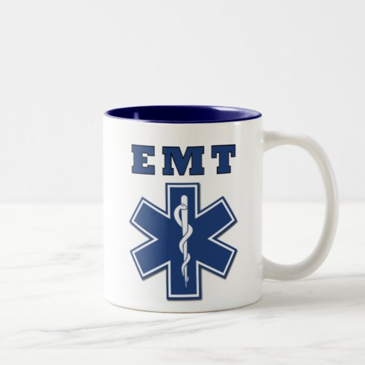Tasse 2 Couleurs EMT Star of Life (Droit)