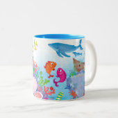 Tasse 2 Couleurs En Bas Dans L'Océan (Devant droit)