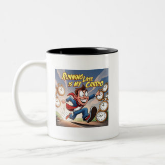 Tasse 2 Couleurs En retard, c'est mon Cardio