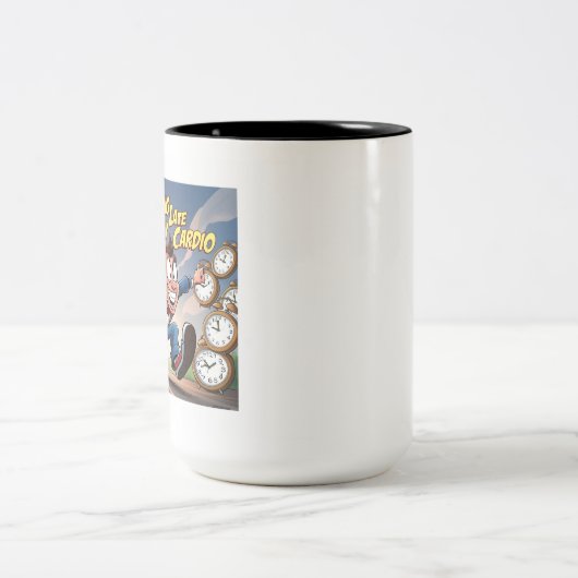 Tasse 2 Couleurs En retard, c'est mon Cardio (Centre)