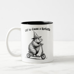 Tasse 2 Couleurs En route pour causer une agitation Funny Groundhog