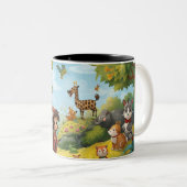 Tasse 2 Couleurs enchanted forest with animals (Devant droit)