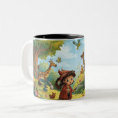 Tasse 2 Couleurs enchanted forest with animals (Devant gauche)