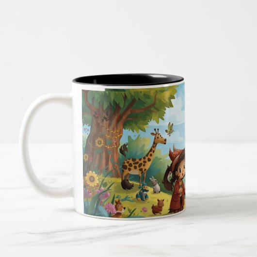 Tasse 2 Couleurs enchanted forest with animals (Gauche)