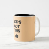 Tasse 2 Couleurs Encouragement : Dieu a compris cela (Devant droit)
