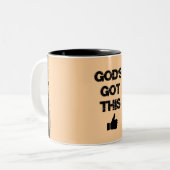 Tasse 2 Couleurs Encouragement : Dieu a compris cela (Devant gauche)