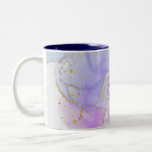 Tasse 2 Couleurs Encre d'alcool rose, pourpre et bleu (Gauche)