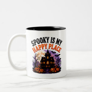 Tasse 2 Couleurs 🎃 Endroit Heureux Citation de Fantôme d'Halloween