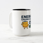 Tasse 2 Couleurs Energy Saving Mode On- Funny Battery Lazy Tshirt (Devant gauche)