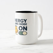 Tasse 2 Couleurs Energy Saving Mode On- Funny Battery Lazy Tshirt (Devant droit)