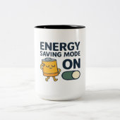 Tasse 2 Couleurs Energy Saving Mode On- Funny Battery Lazy Tshirt (Centre)