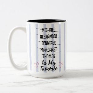 Tasse 2 Couleurs Enfant préféré de la famille drôle Noms personnali