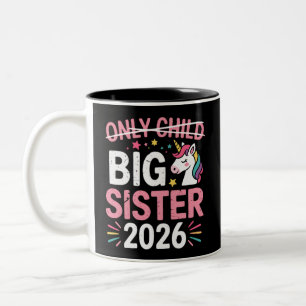 Tasse 2 Couleurs Enfant unique barré Grande sœur 2026 Grossesse 