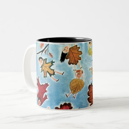 Tasse 2 Couleurs Enfants à feuilles (Devant gauche)