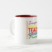 Tasse 2 Couleurs Enfants d'école de professeurs d'image de mot de (Devant gauche)