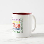 Tasse 2 Couleurs Enfants d'école de professeurs d'image de mot de (Devant droit)