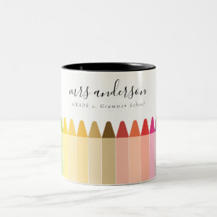 Tasse 2 Couleurs Enfants modernes Enseignant Coloré Arc-en-ciel Cou